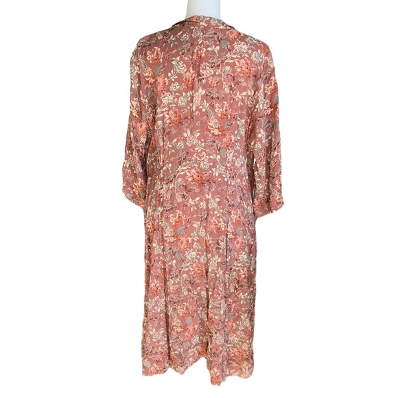 April Cornell Floral Print Wrap Front Chiffon Midi Dress - XL - Picture 6 of 13